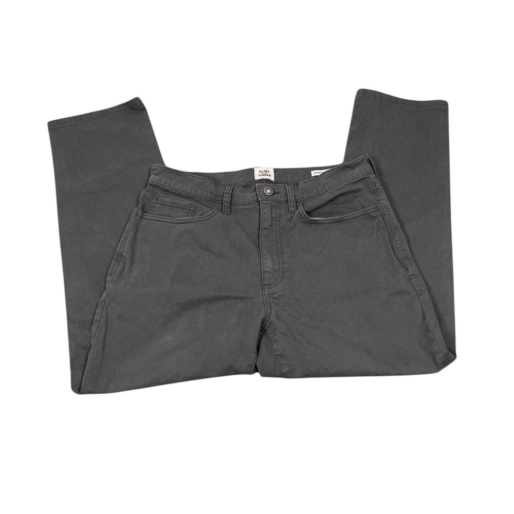 Flint and Tinder 365 Pants Mens  (31X27)  Grey Straight Fit Chino Stretch Cotton